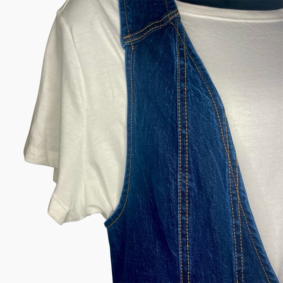 Anthropologie Pilcro dark wash denim double-breasted vest dress - Picture 11 of 14